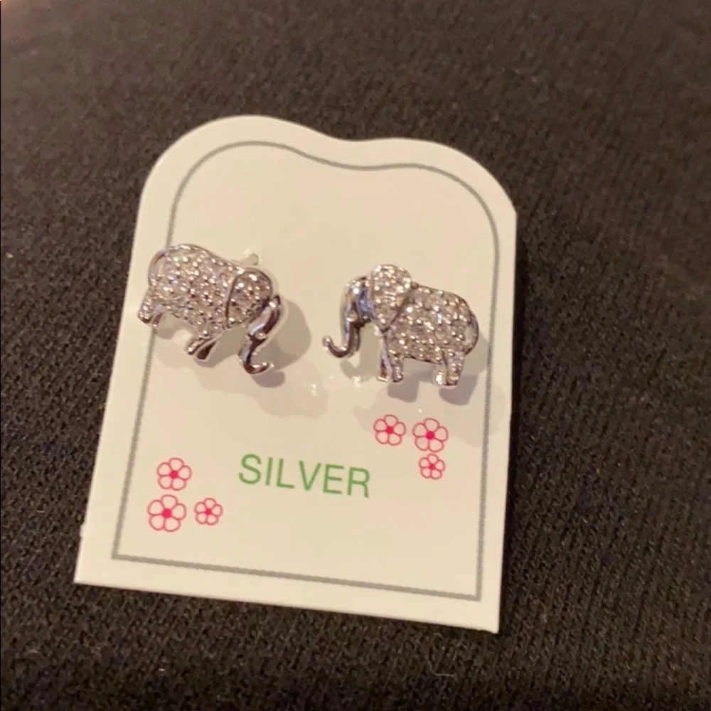Kids 14k Gold Plated Elephant Girls earrings